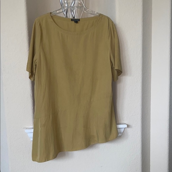 Eileen Fisher Women's Asymmetrical Olive Green Top Size M - Picture 5 of 11
